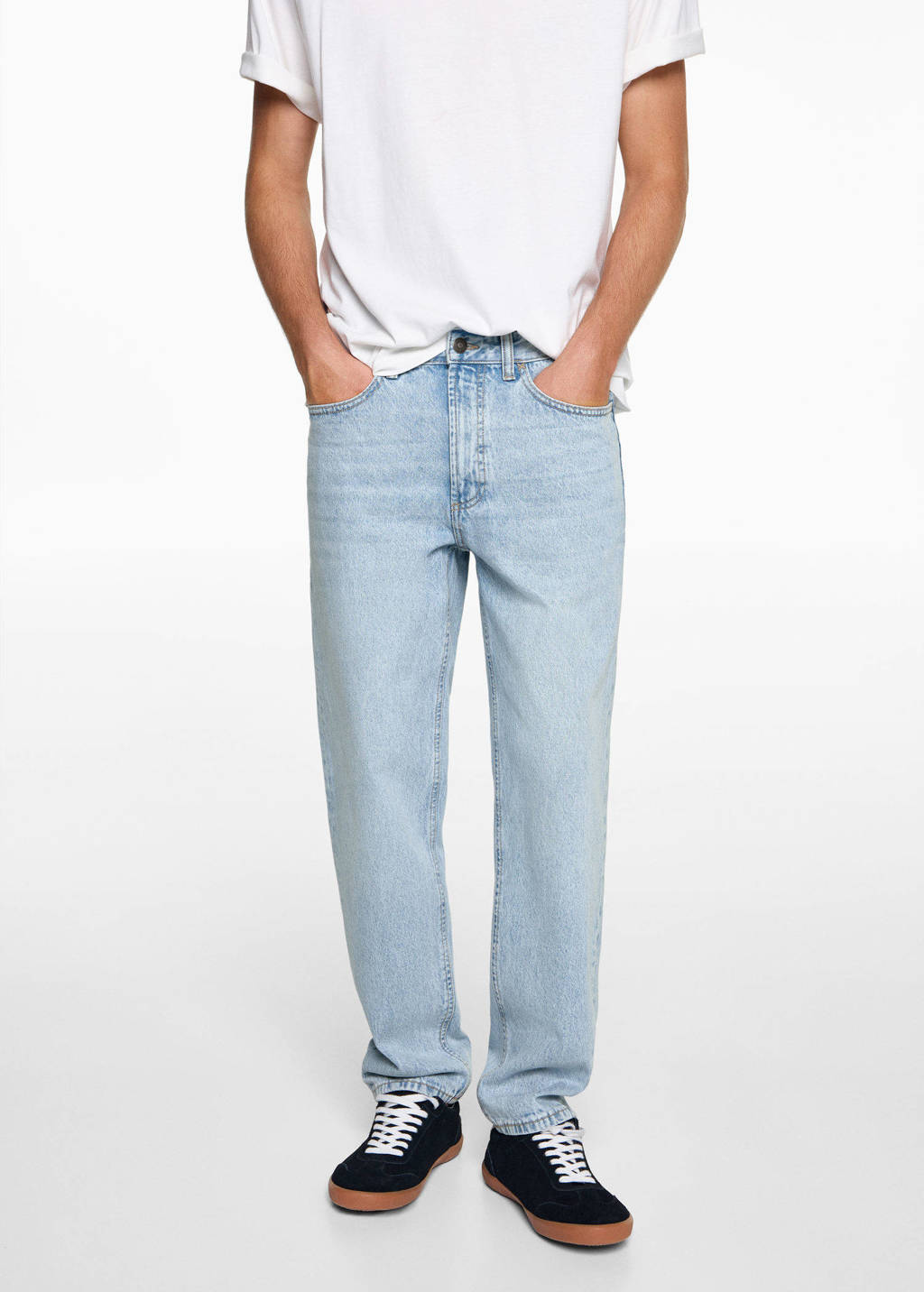 MANGO TEEN loose fit jeans changeant blauw