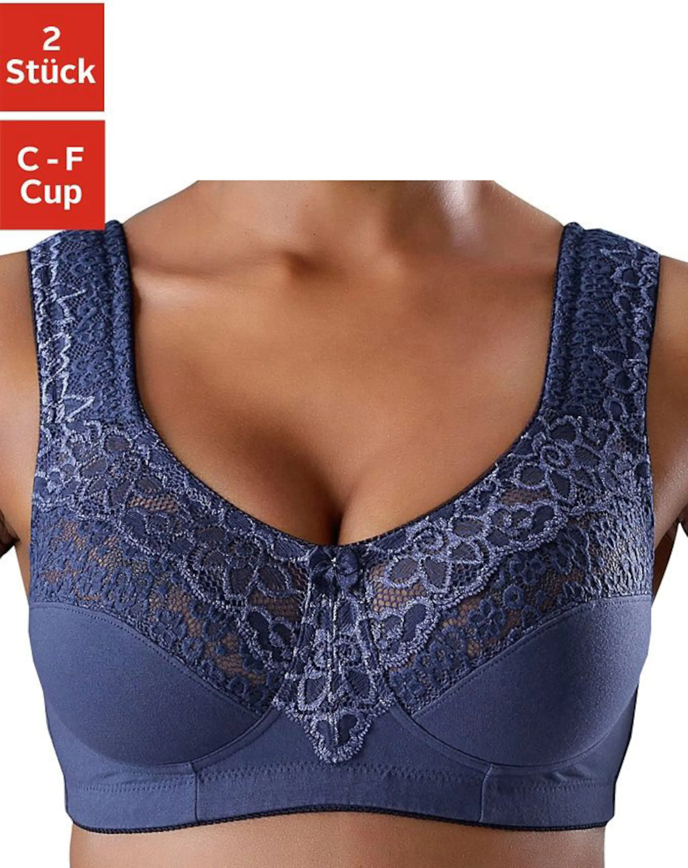 petite fleur Entlastungs-BH in blau+weiß