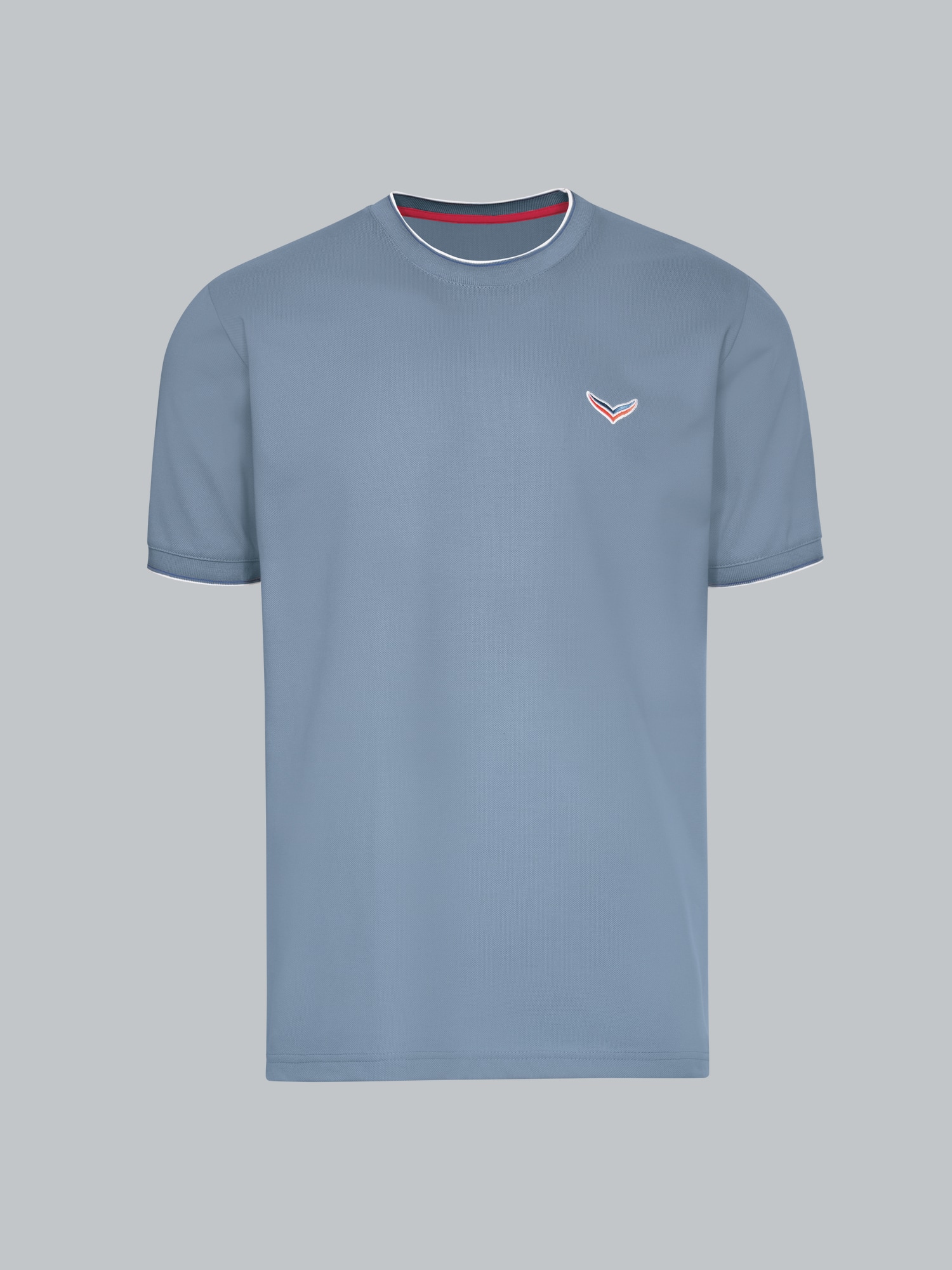 T-Shirt in Piqué-Qualität Pearl-blue