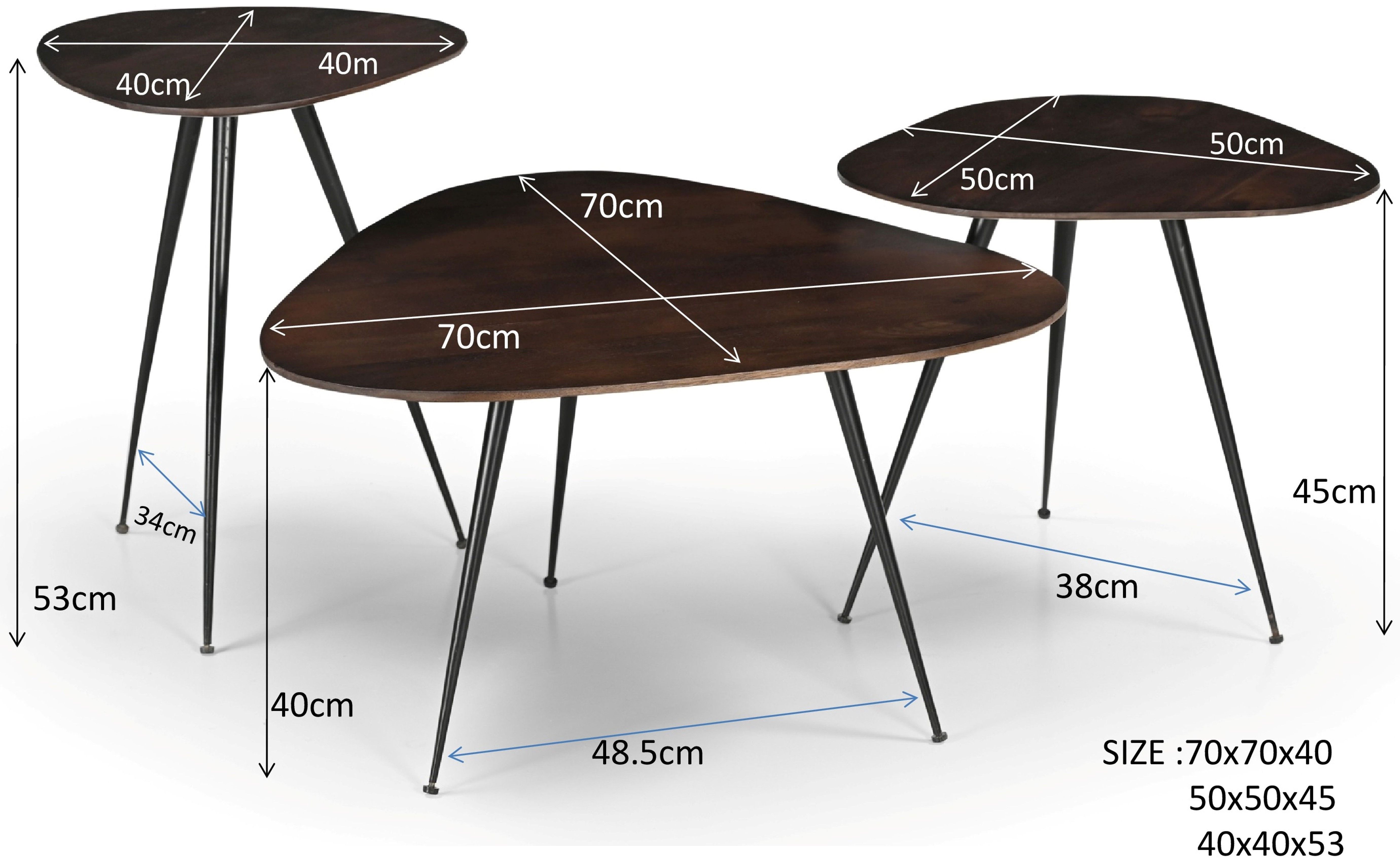 Salontafel Brown Loua B70 x D70 x H40 cm
