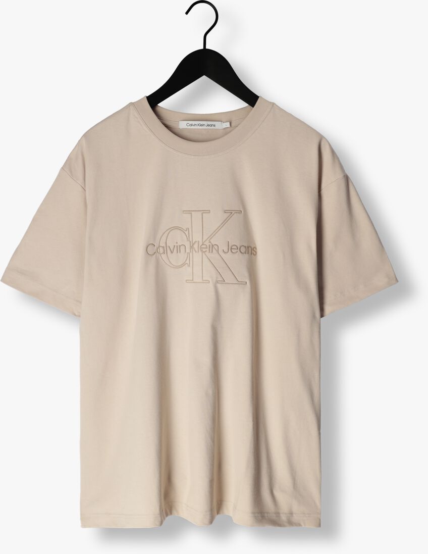 CALVIN KLEIN beige calvin klein t-shirt monologo washed tee