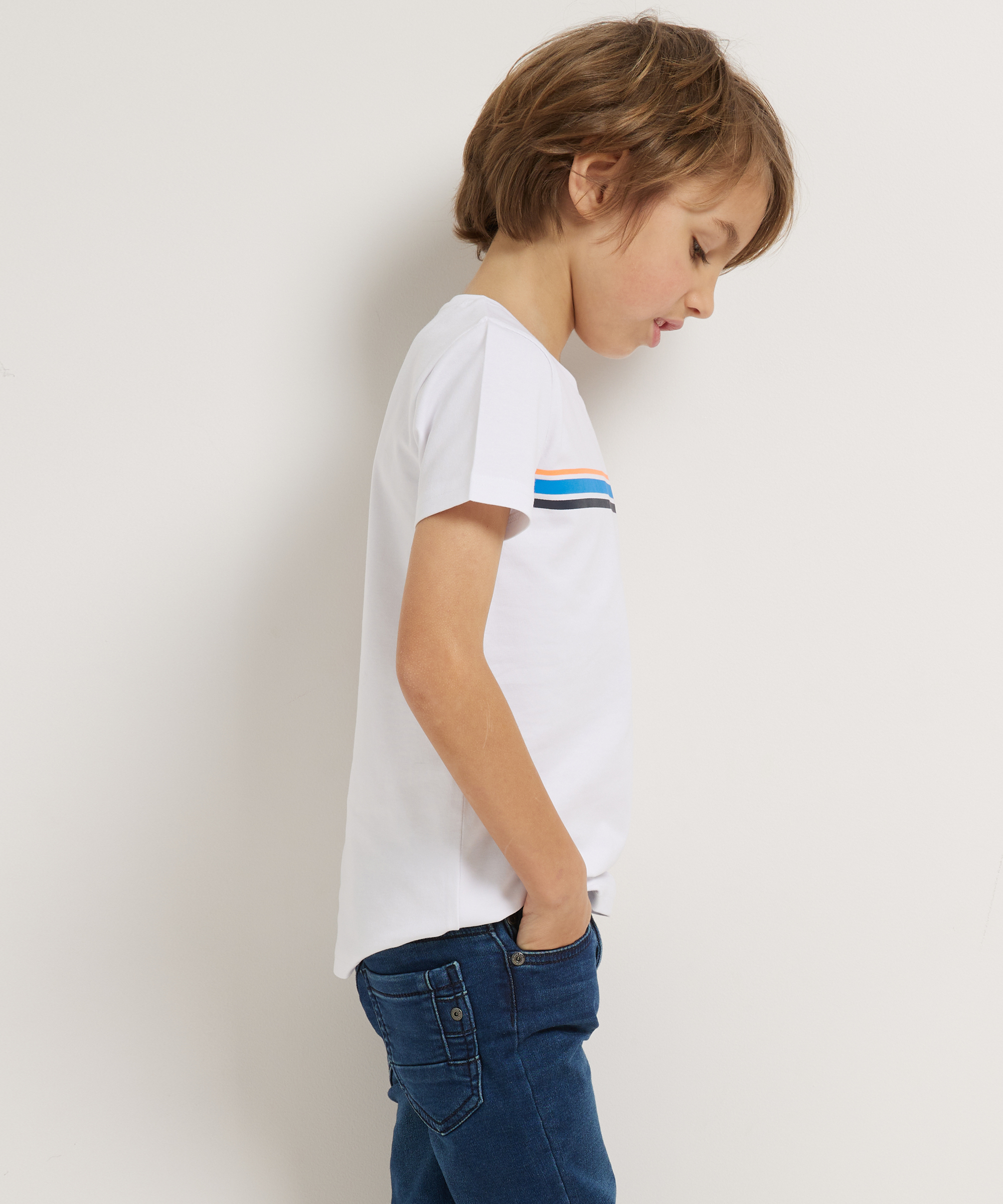 t-shirt borstprint streep
