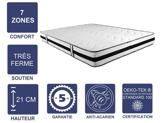 LITERIE JULIEN - Matelas Mémoire de Forme 60 Kg/m3 + Alèse 160x200 x 21 cm Tr...