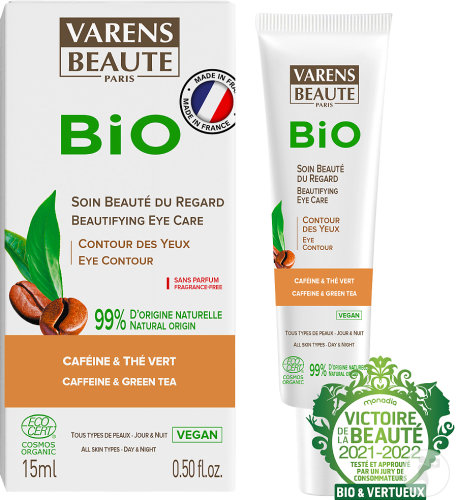 Varens Beauté Bio Soin Beauté Du Regard Caféine Et Thé Vert Contour Yeux Toutes Peaux Tube 15ml