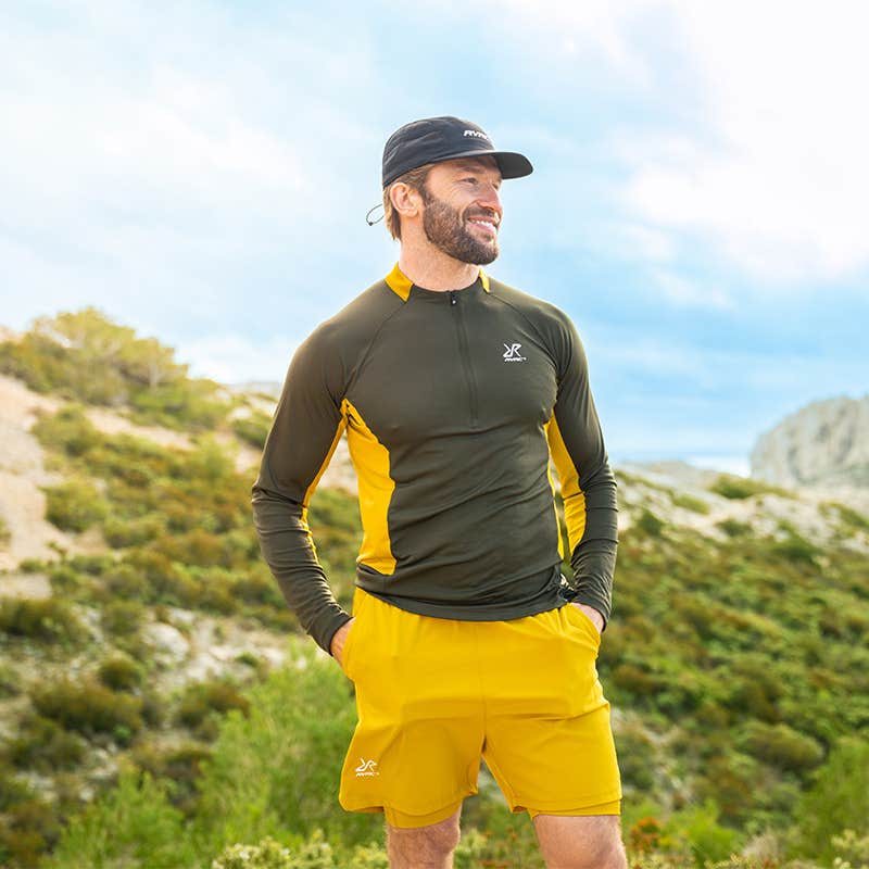 Force Light Half-zip Top Herre Forest Night/Golden Palm