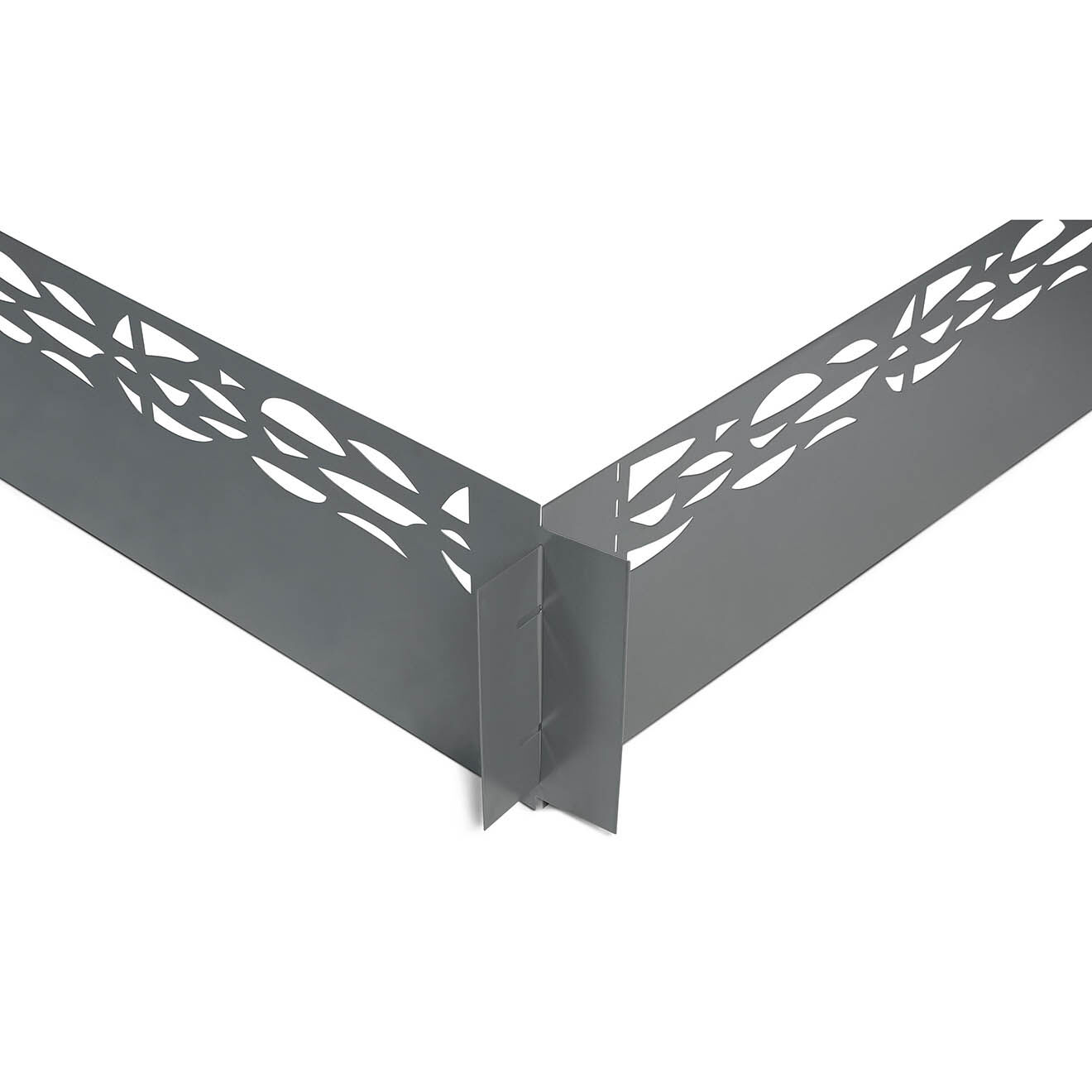 Pratik Garden 5 bordurettes métal ajourées gris anthracite - 100x18 cm