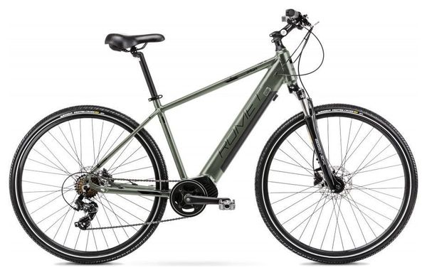 Vélo VTC Electrique 28  Homme - ROMET - Orkan 1 Moteur Central - VERT