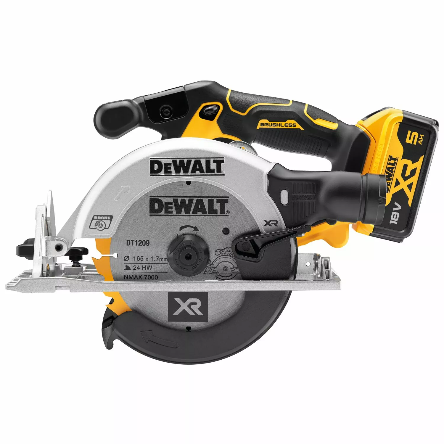 DeWALT DCS565P2-QW 18V Li-ion Accu Cirkelzaag set (2x 5.0Ah) in TSTAK koffer - 185 mm