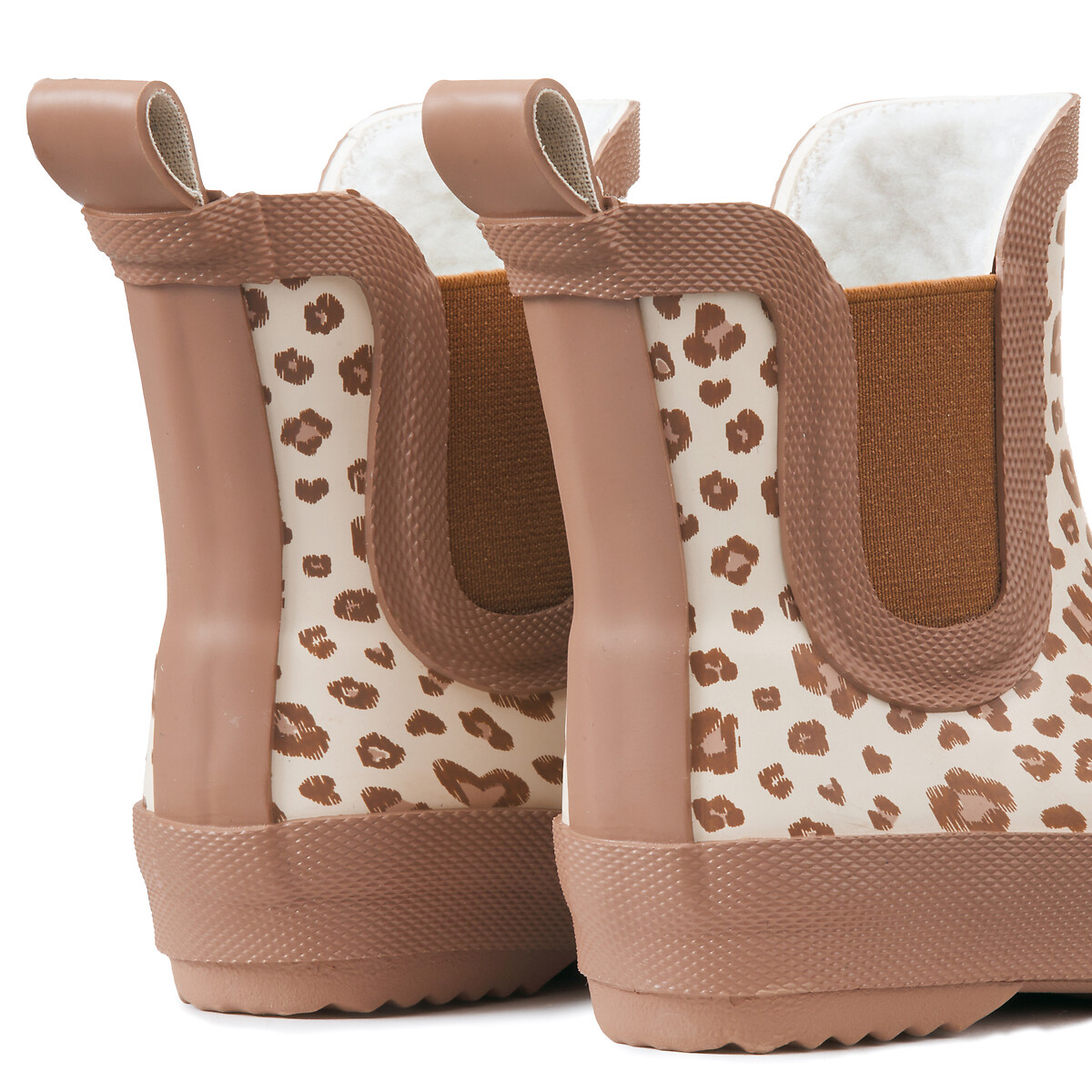 COLEÇÃO LA REDOUTE<br>Botas de chuva com elástico, estampa de leopardo