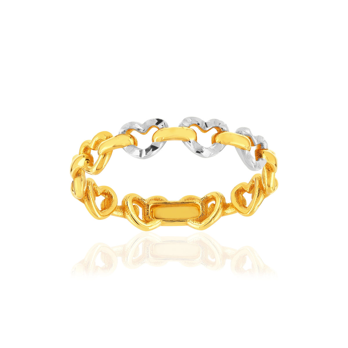 Bague or jaune 375 motif coeur