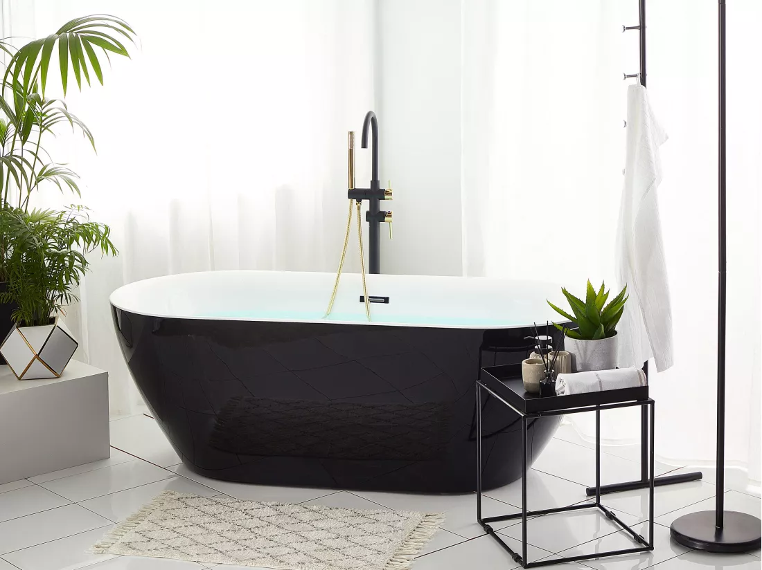 Baignoire îlot noire 180 x 80 cm CARRERA