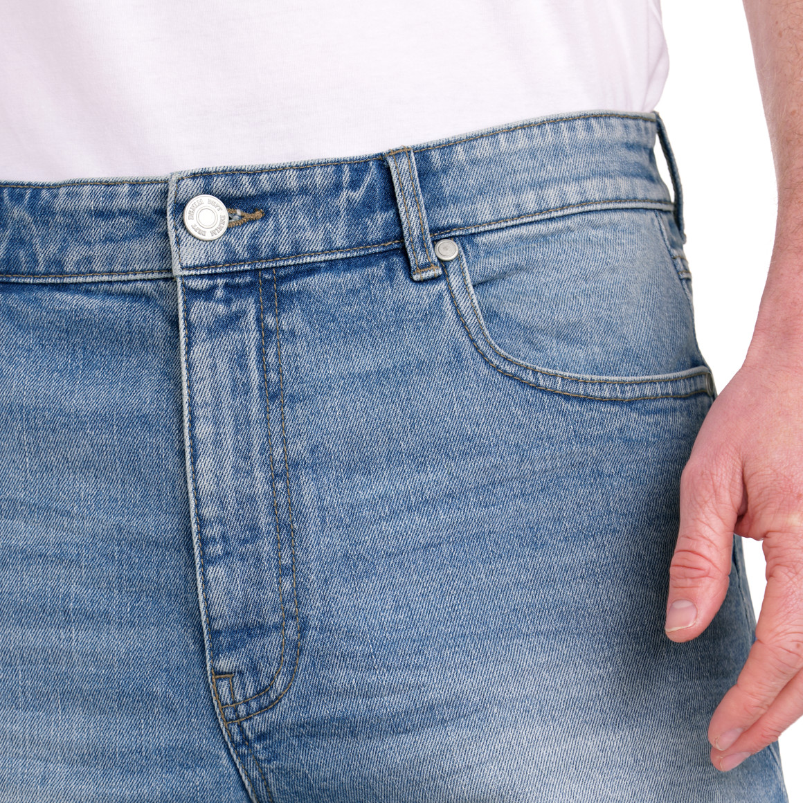 VanVaan Herren Jeans-Shorts in Denim-Optik hellblau