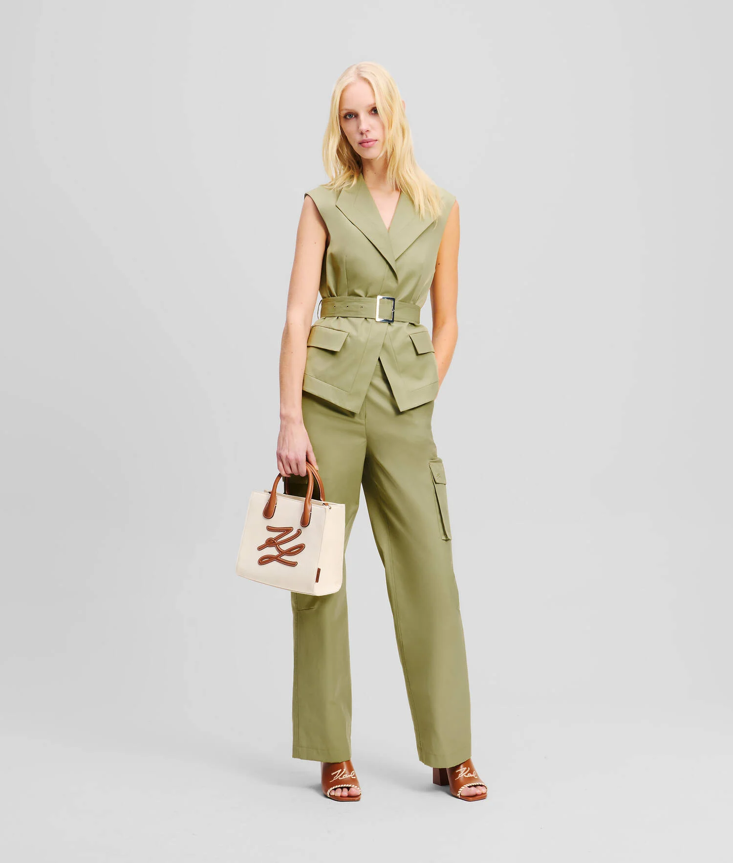 PANTALON CARGO - Vert d'huile