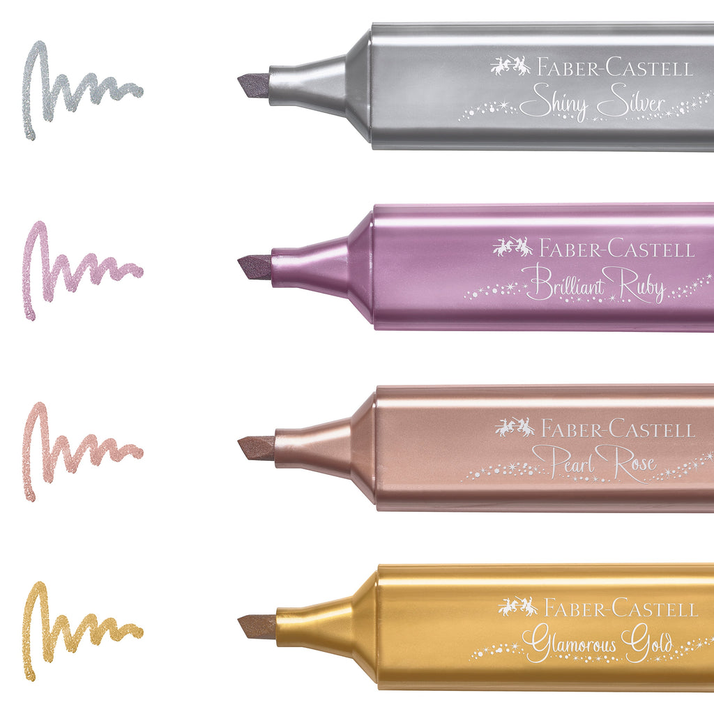 Marcadores Textliner Cores Metálicas 4 unidades Faber Castell