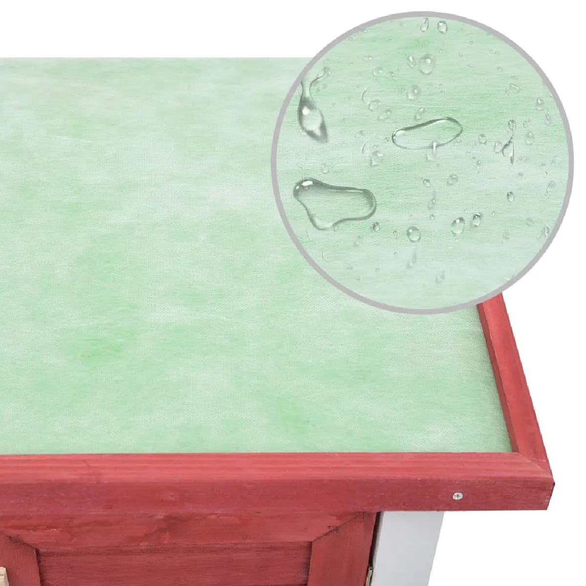 Helloshop26 Clapier d'Extérieur Rouge - 90x45x90 cm