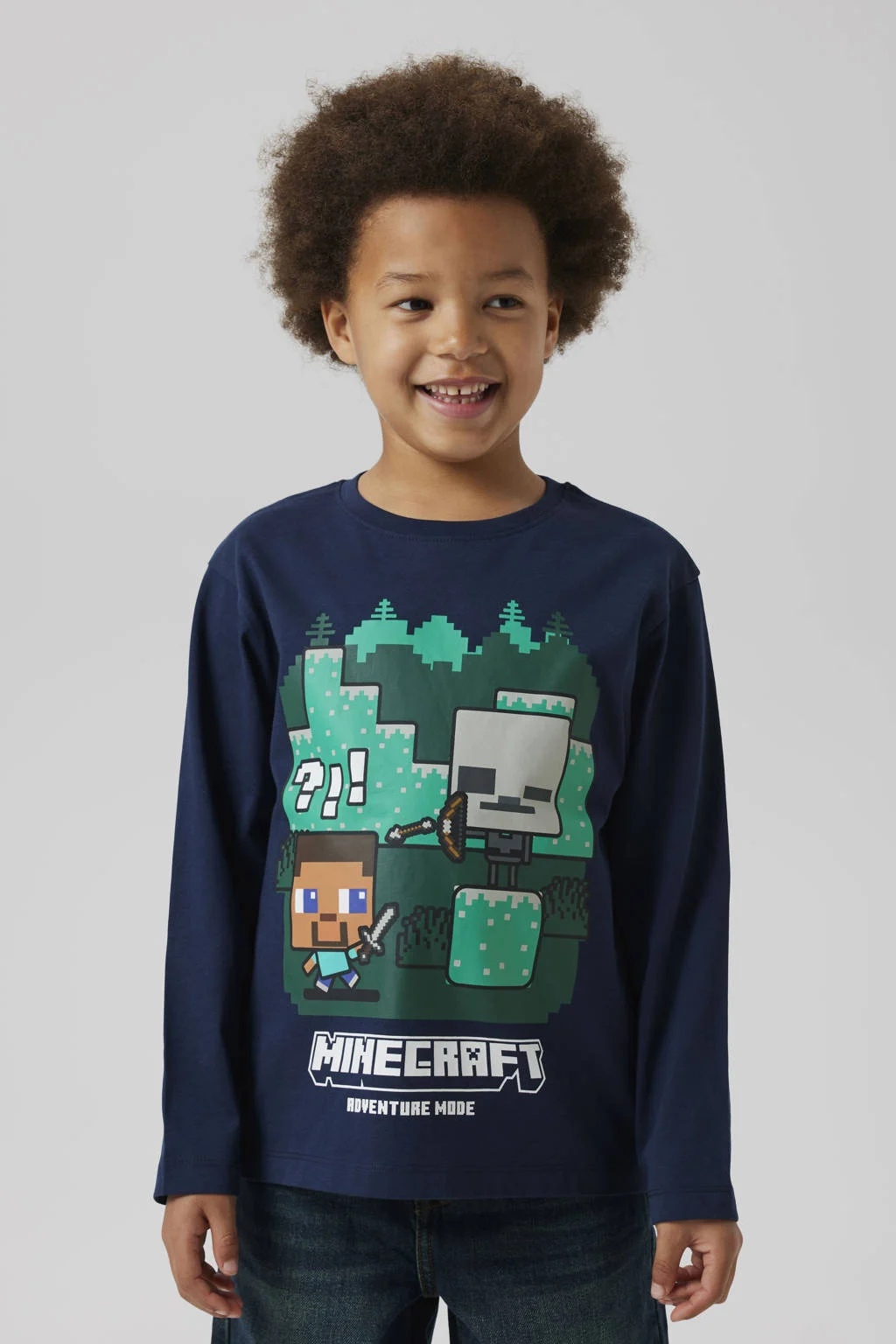 NAME IT KIDS Minecraft longsleeve donkerblauw