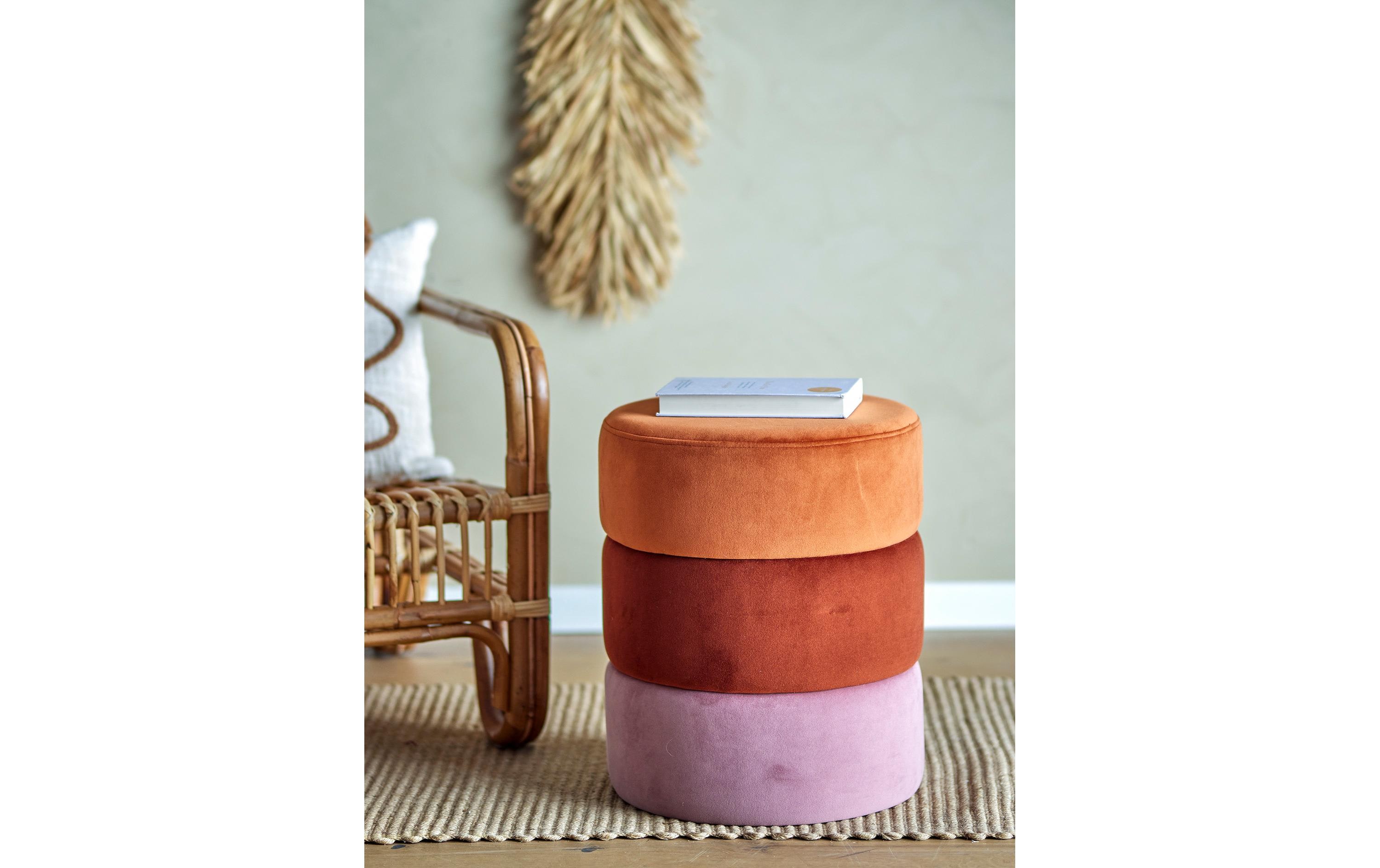 Pouf Bilbao 37 cm x 45 cm, Orange<br>Hocker
