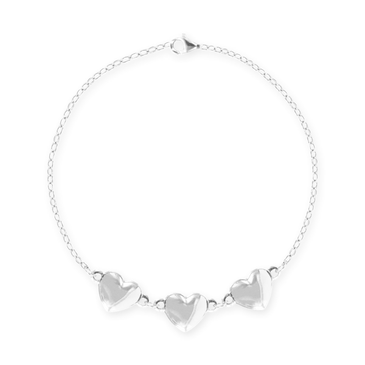 Bracelet coeurs en acier argenté