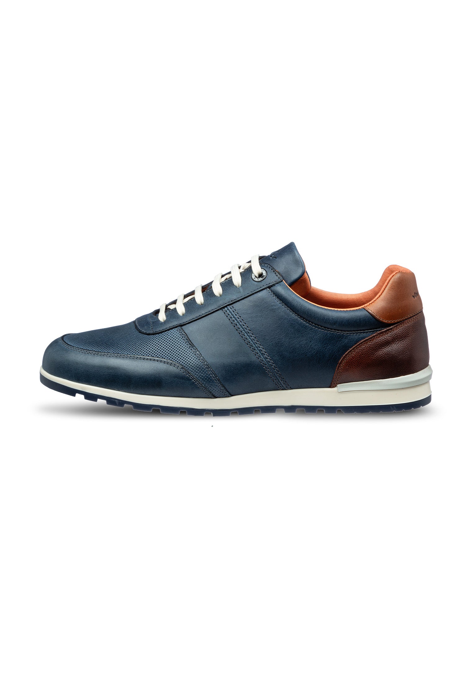 Blauw gladleren Anzano sneaker