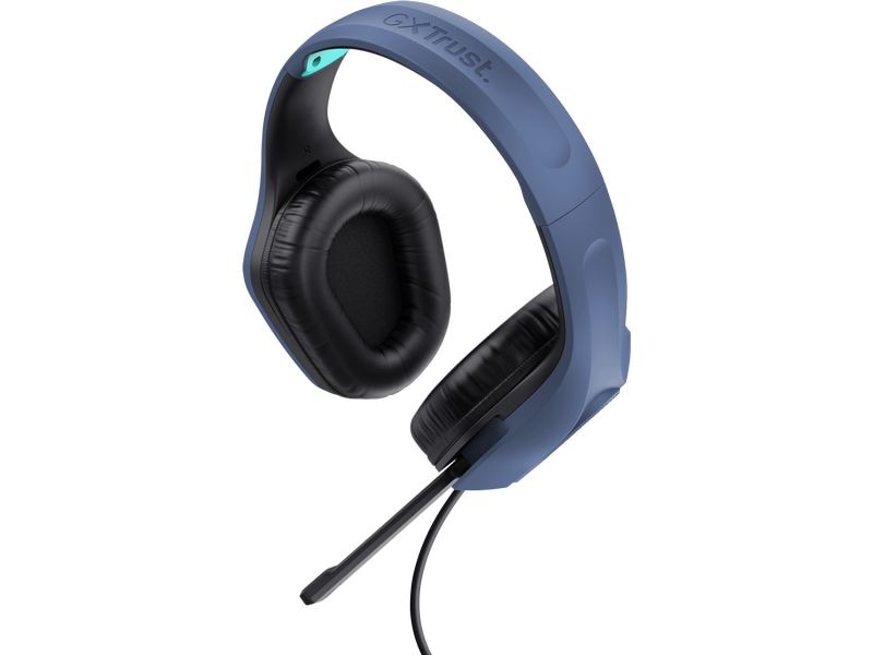 Trust Headset GXT 415B Zirox Blau/Schwarz Gaming-Headset mit komfortablen ohrumschliessenden Polstern und einstellbarem Mikrofon
