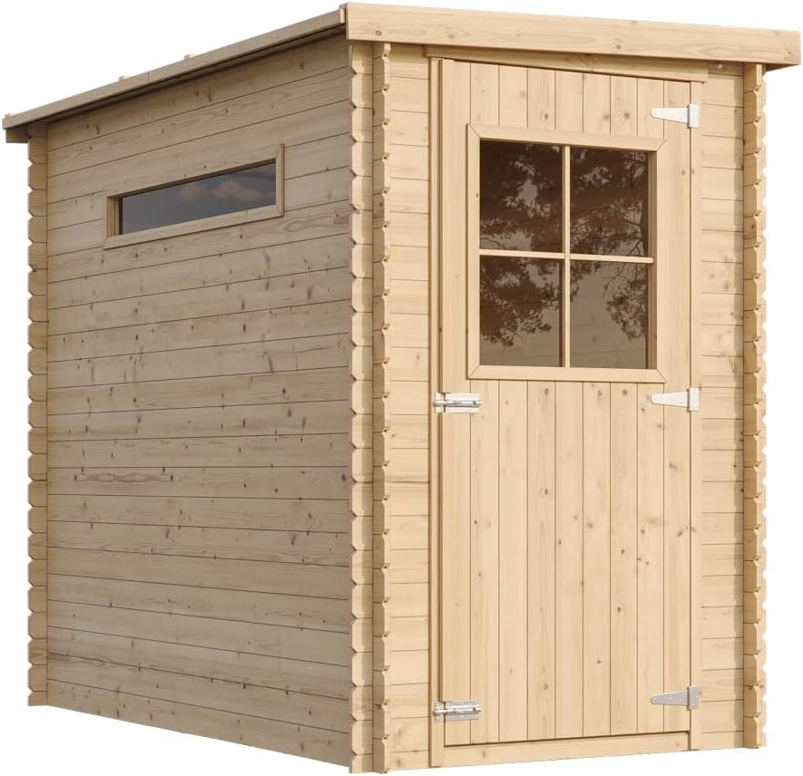Gartenhaus Holz - Geräteschuppen Holz - Gerätehaus B144xL239xH198 cm/ 2.63 m2 Lagerschuppen für Garten - Fahrrad Schuppen - Gartenhäuser & aufbewahrung Wasserfestes Dach TIMBELA M306