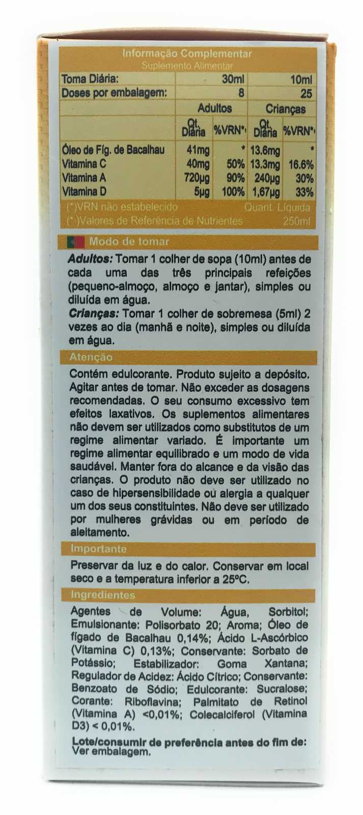 Óleo de fígado de bacalhau Fharmonat 250 ml