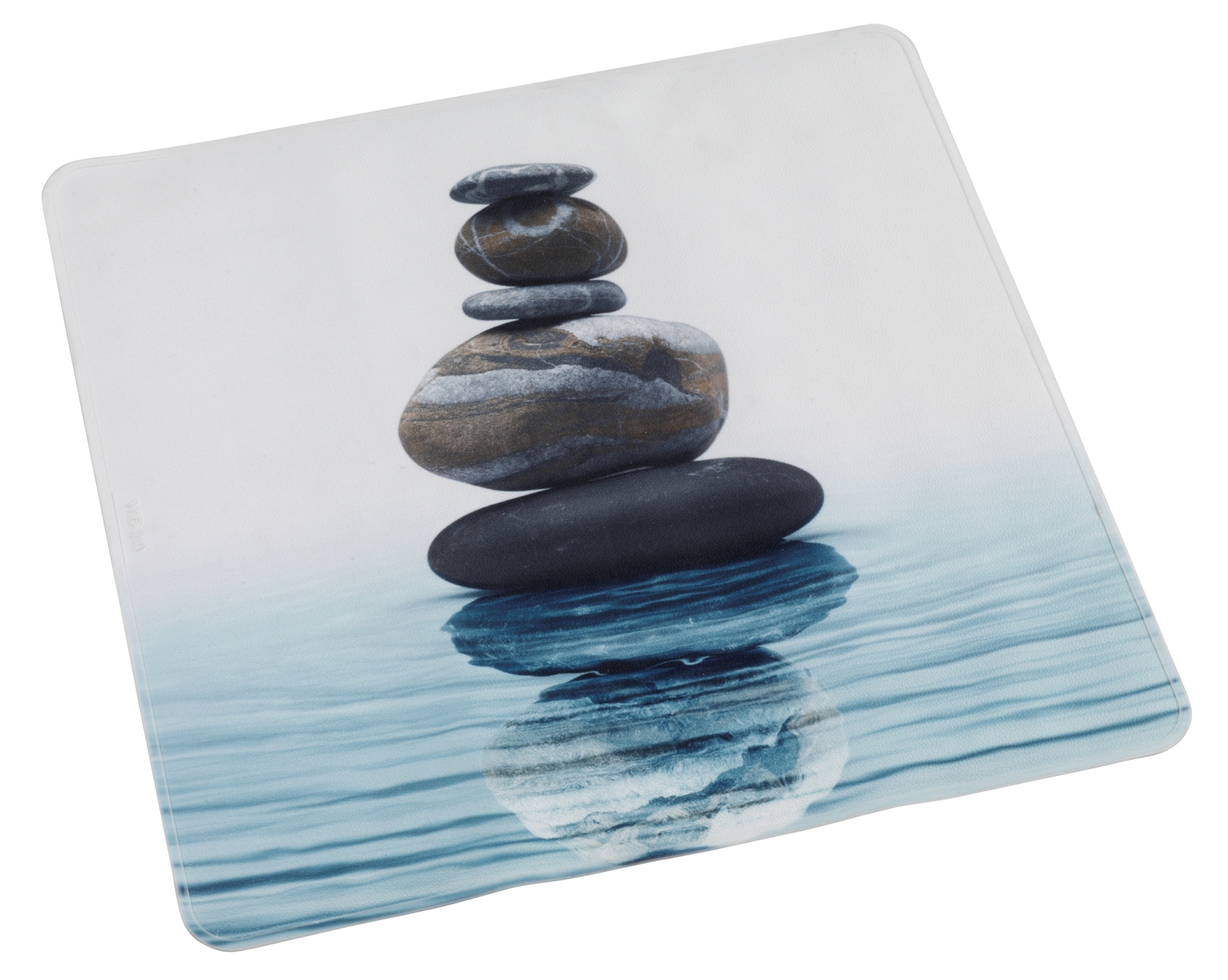 WENKO Duscheinlage MEDITATION - weiß-blau -54x54 cm