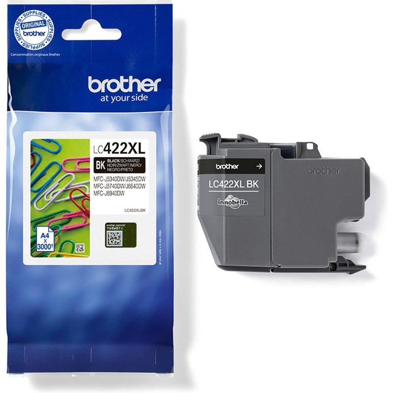 Cartouche Brother LC422XL haute capacité noire pour imprimante jet d'encre
