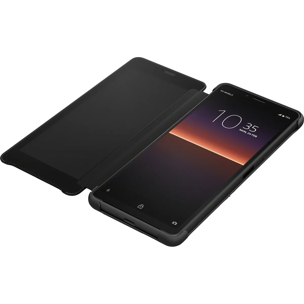 Sony Xperia 10 II Style Cover View deksel (sort)