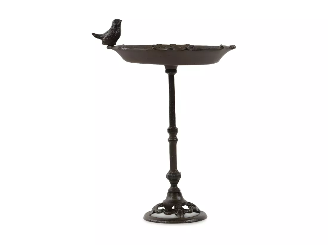 Abreuvoir oiseau sur pied fonte Fonte Marron - Décoration d'Autrefois