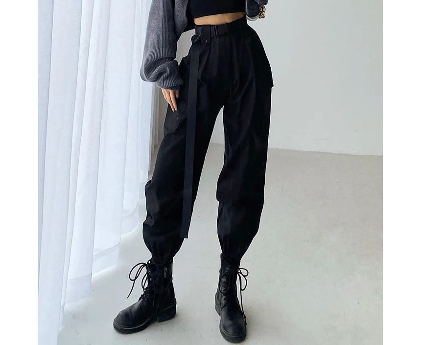 Opuscule - Hoge taille effen rechte broek