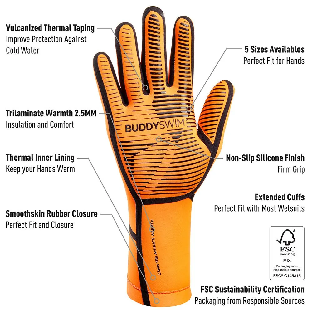 Buddyswim Trilaminate Warmth 2.5 mm Neoprenhandschuhe refurbished