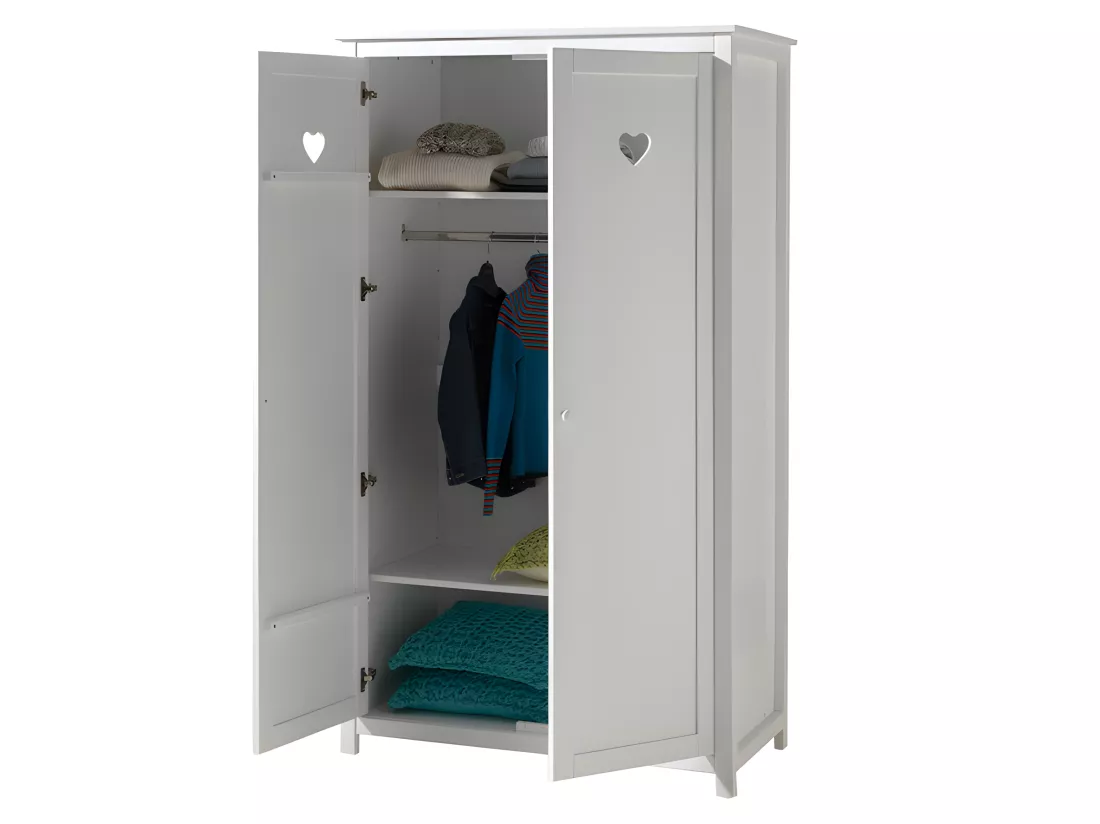 Pack - Lit Enfant, Sommier, Chevet & Armoire 