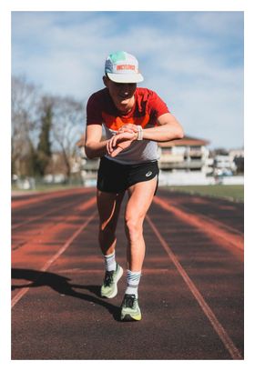 Casquette de Running Incylence Signature Blanc Bleu Fluo
