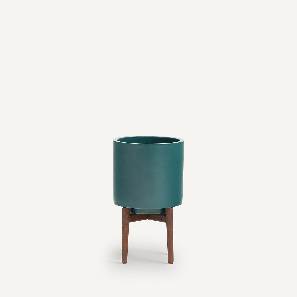 AM.PM<br>Vaso de flores com pés em madeira de nogueira, 43 cm de altura, Florian
