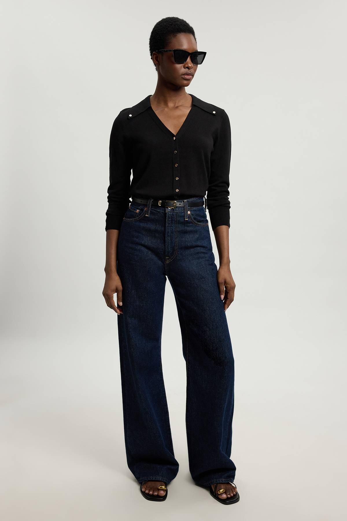 KarenMillen Cardigan En Maille À Col Avec Détails De Boutons-pression En Mélange De Viscose Petite