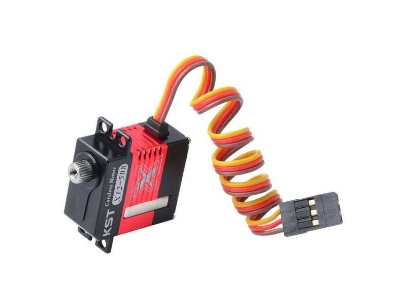 KST Mini Servo X12-508 V8.0 6.5 kg, 0.07 s, Digital HV Miniservo mit doppelt kugelgelagertem Metallgetriebe und Softstart