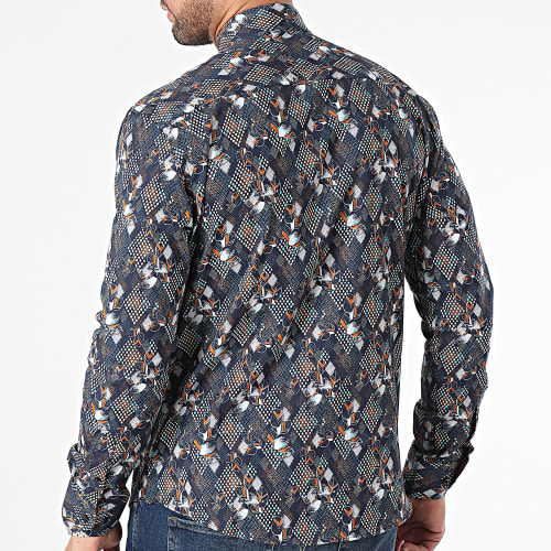 Chemise Manches Longues Bleu Marine