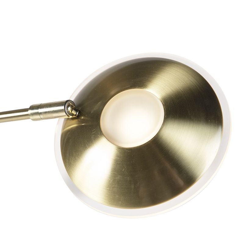 Vloerlamp goud met leesarm incl. LED en USB-poort - Sevilla