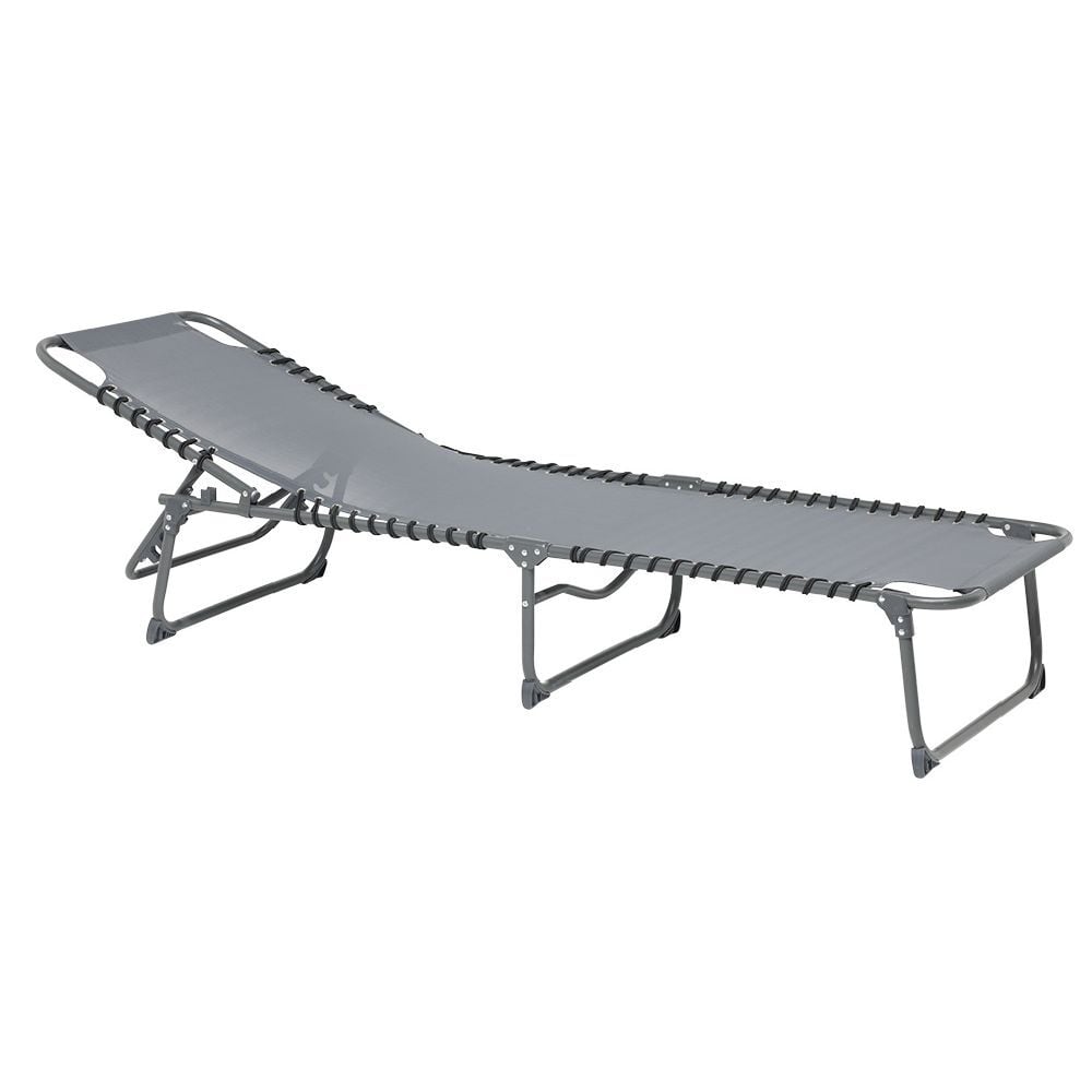 Lit de camp pliant gris 190x60xH30 cm