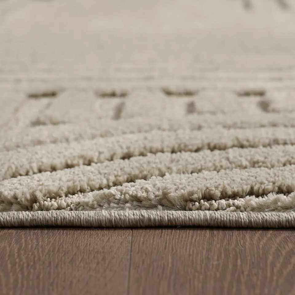 Modern Japandi Vloerkleed - Beige - Boho Scandinavisch - 140x200 cm Laagpolig