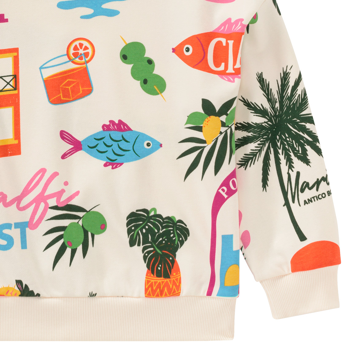 Jonas Nielsen Mädchen Sweatshirt mit Urlaubs-Motiven creme / bunt