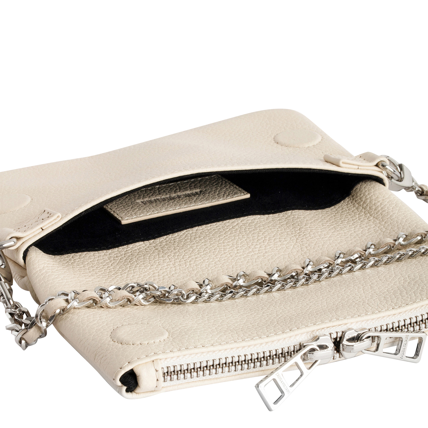 ROCK NANO - Sac pochette en cuir grainé | Blanc