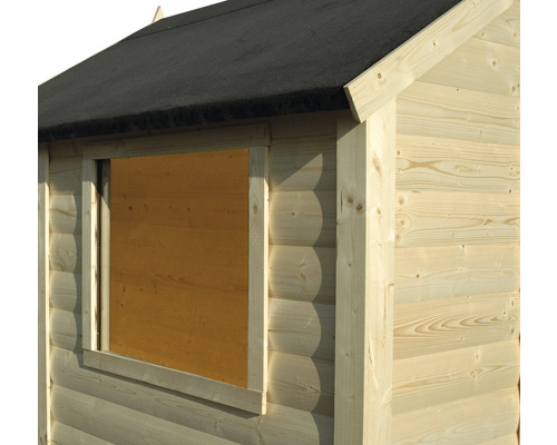 Tuinhuis blokhut Konsta XL, 19 mm dik, met vloer, 258 x 251 cm, natuurlijke afwerking