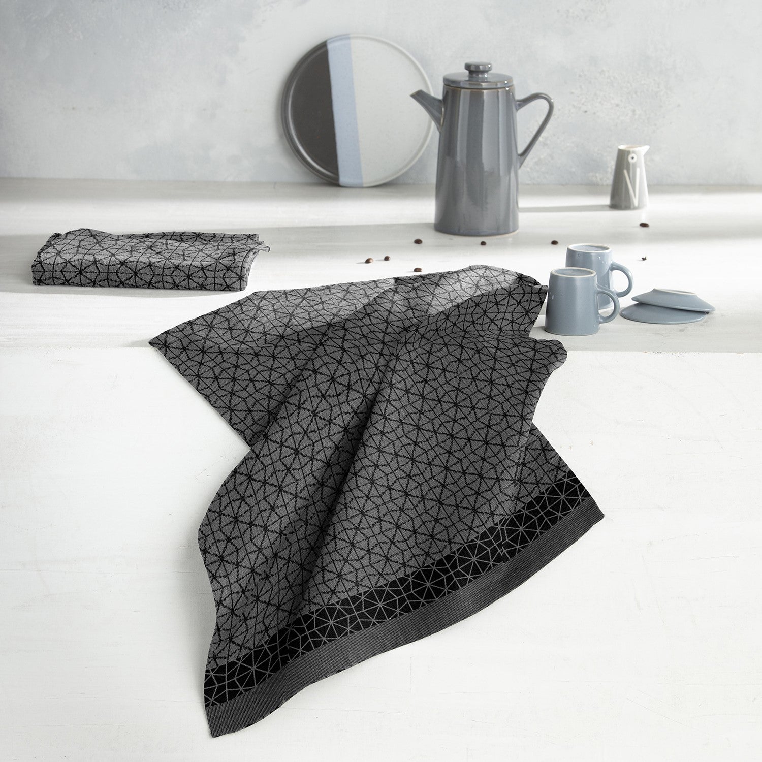 DDDDD theedoek Chrystal - 60x65 cm - Black - 6 stuks