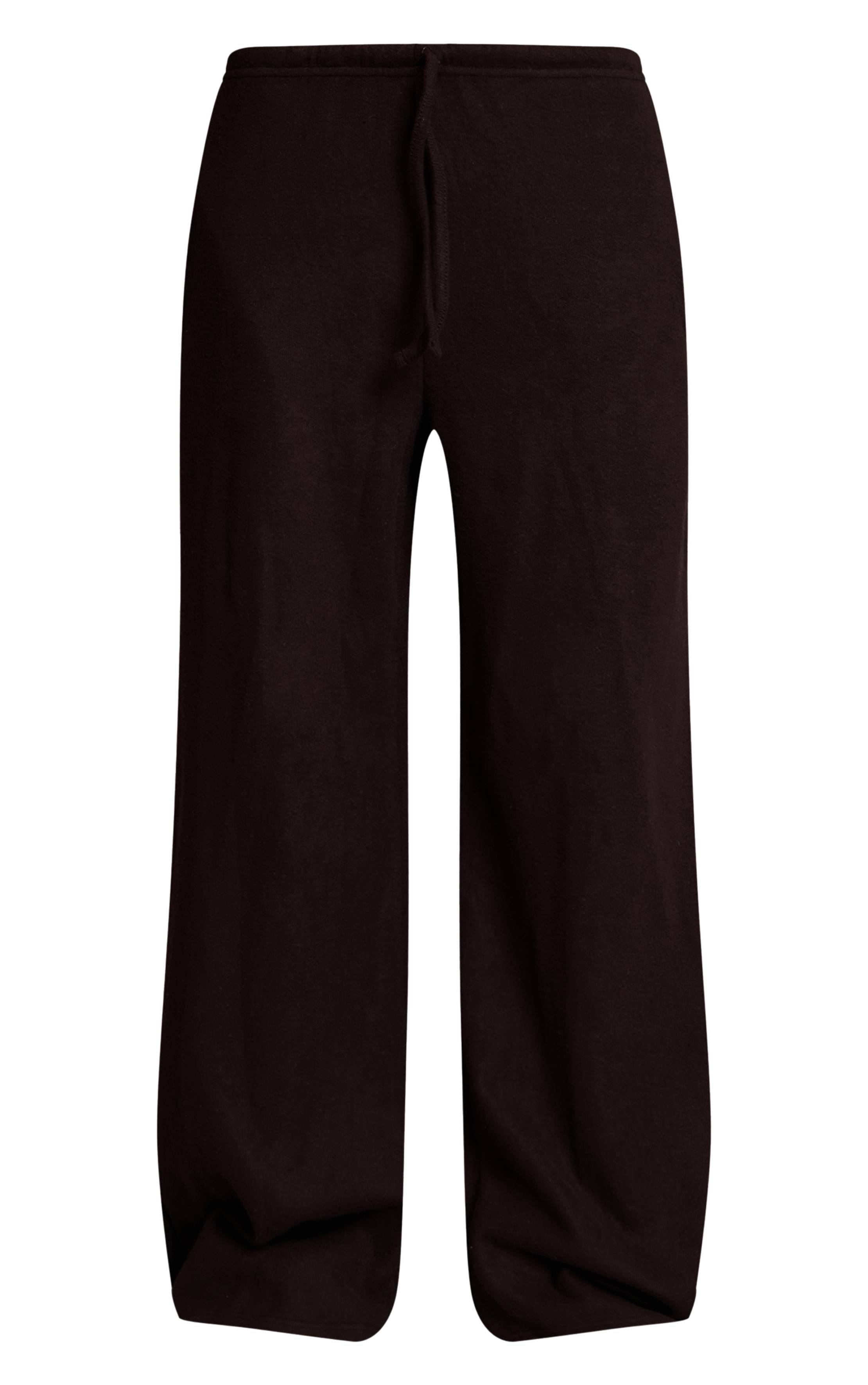 Noir Ensemble Coordonné Pantalon Large Ultra Doux