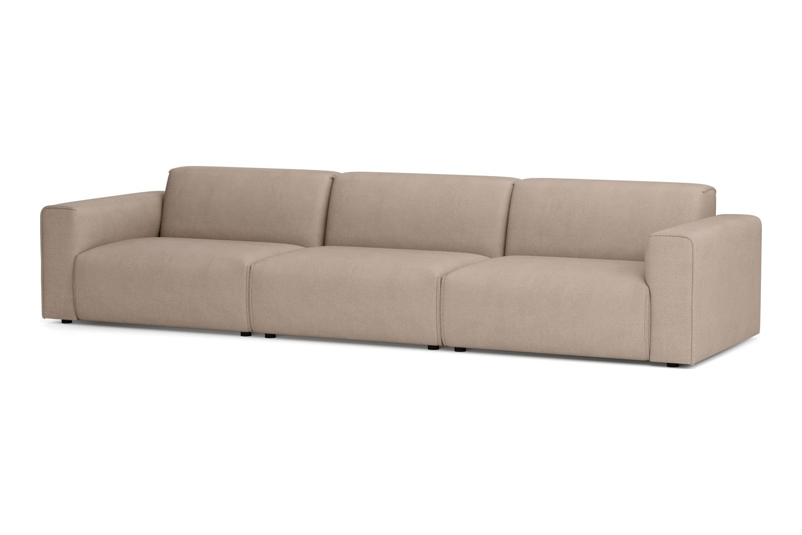 Monaco Lux 3,5-seter sofa Tekstil Brego 34 Light Brown med sorte ben. Lux komfort.