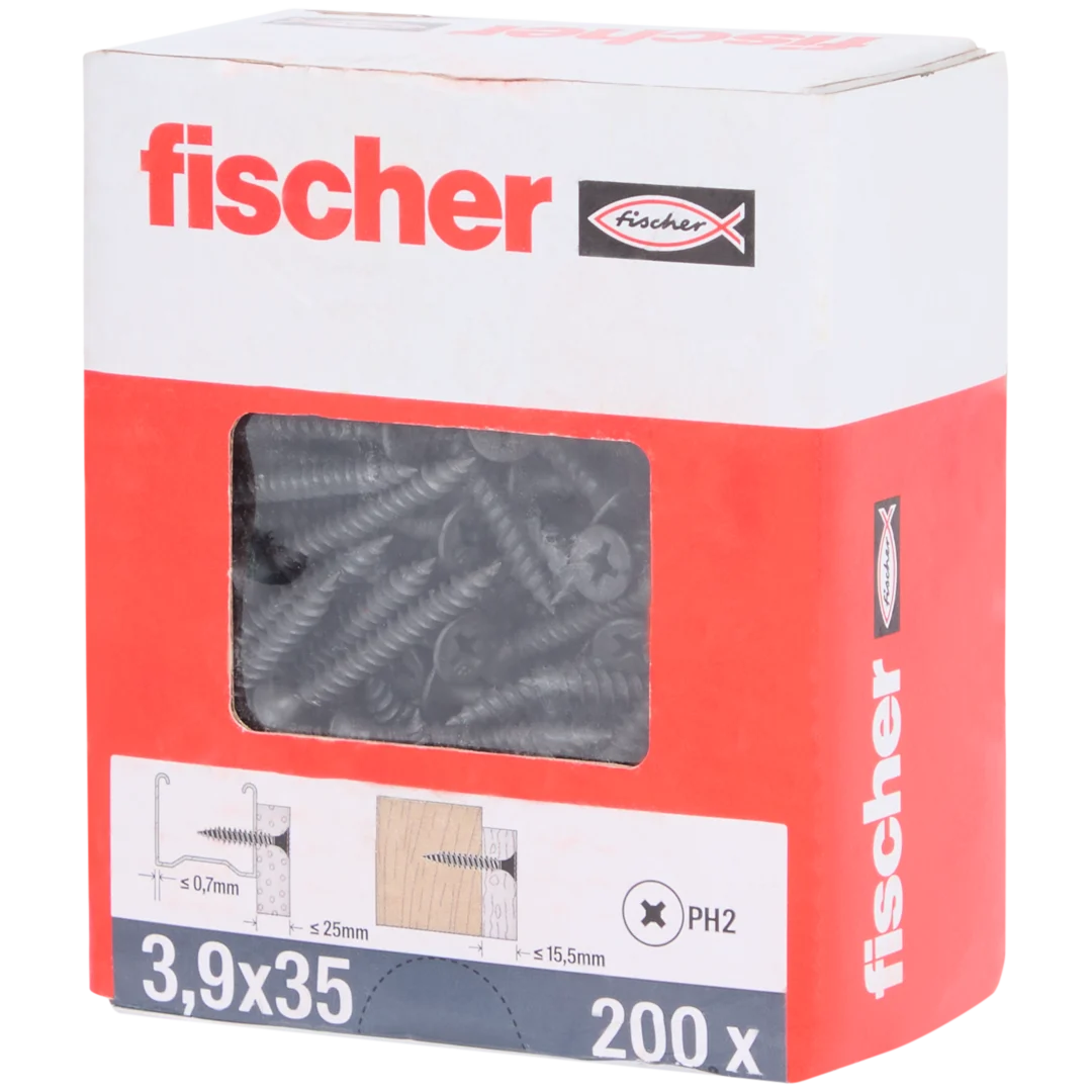 Fischer gipsplaatschroeven 3,9 x 35 mm | 200 stuks