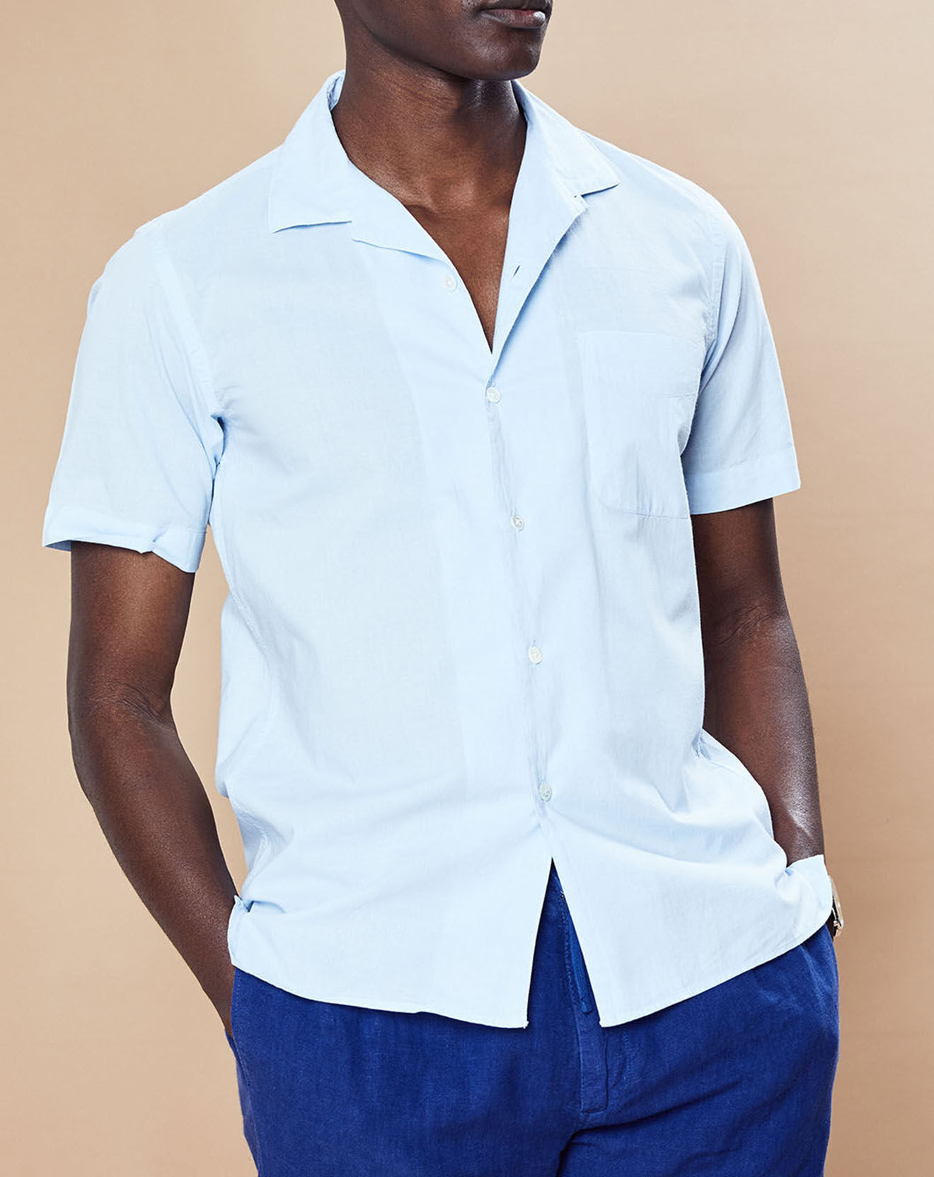 Hartford Chemise Slim Fit Slam 02 Mc Pat bleu azur