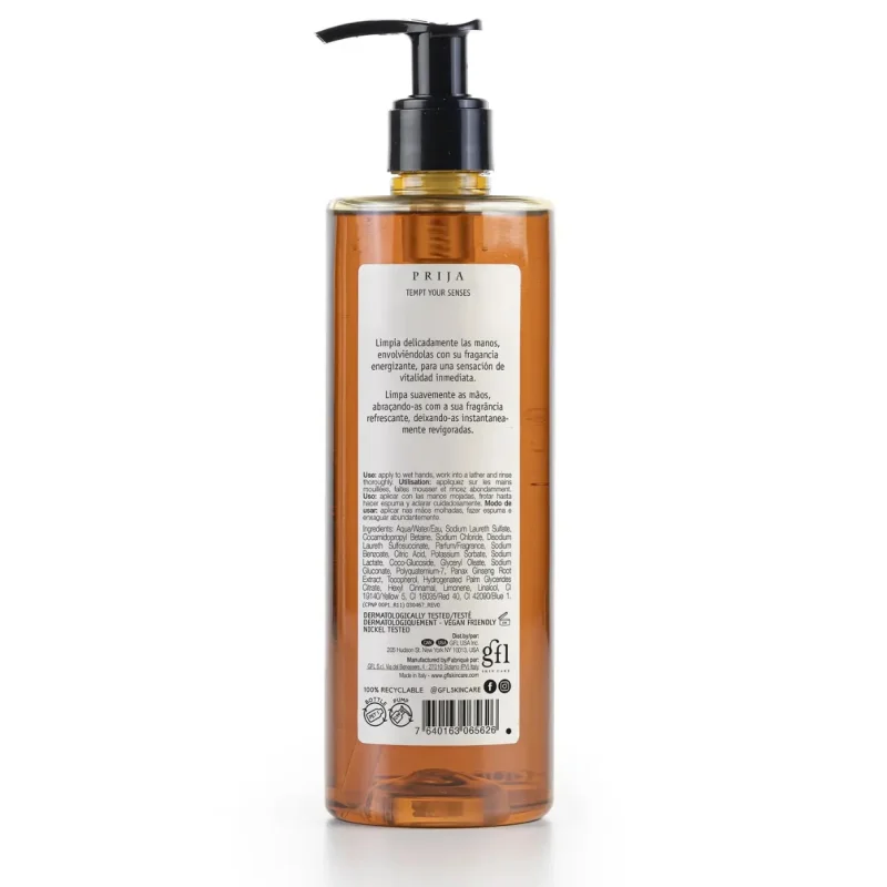 GFL – Savon liquide mains – Prija – 380ml – x18 – Rechargeable